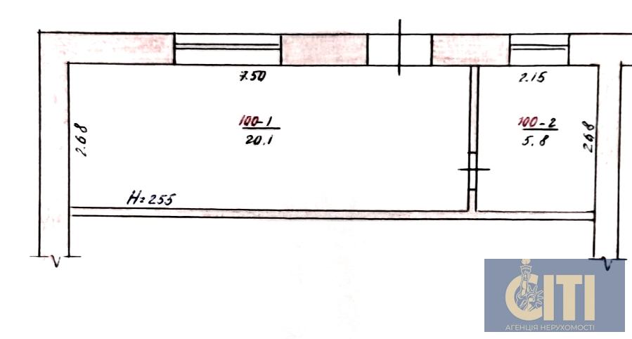 Приміщення в центрі по вул.Ольжича, 26 м2