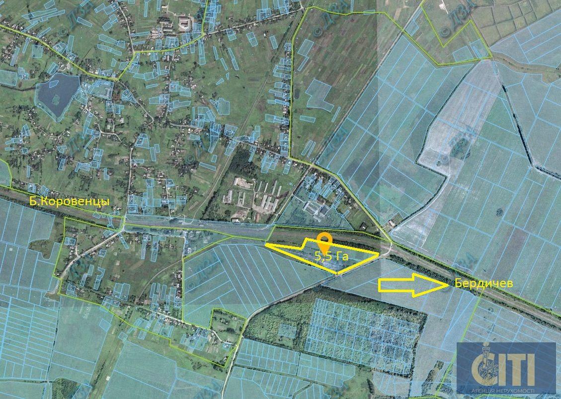 Продаж земельної ділянки із залізничною гілкою, 5.5 га під елеватор, склади, бізнес