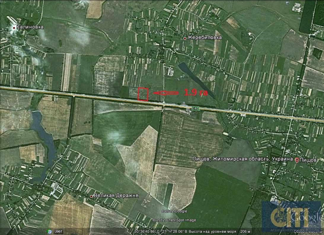 Земельный участок в Новоград-Волынском районе, 1,9 га Земельна ділянка в Новоград-Волинському районі, 1,9 га