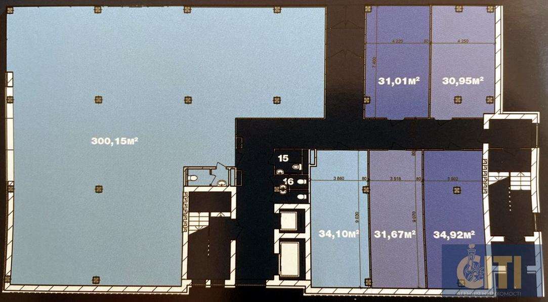 Приміщення в офісному центрі, 300 кв.м.