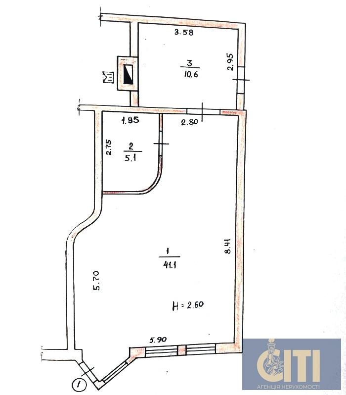 Приміщення магазину по вулиці Перемоги, 57 м²