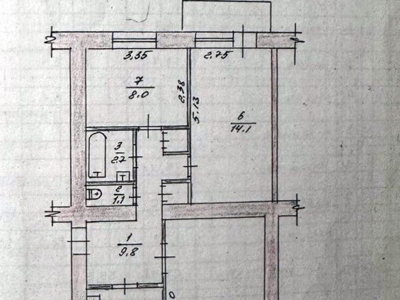 3-кімнатна квартира на першому поверсі по проспекту Миру під бізнес, 63 м²