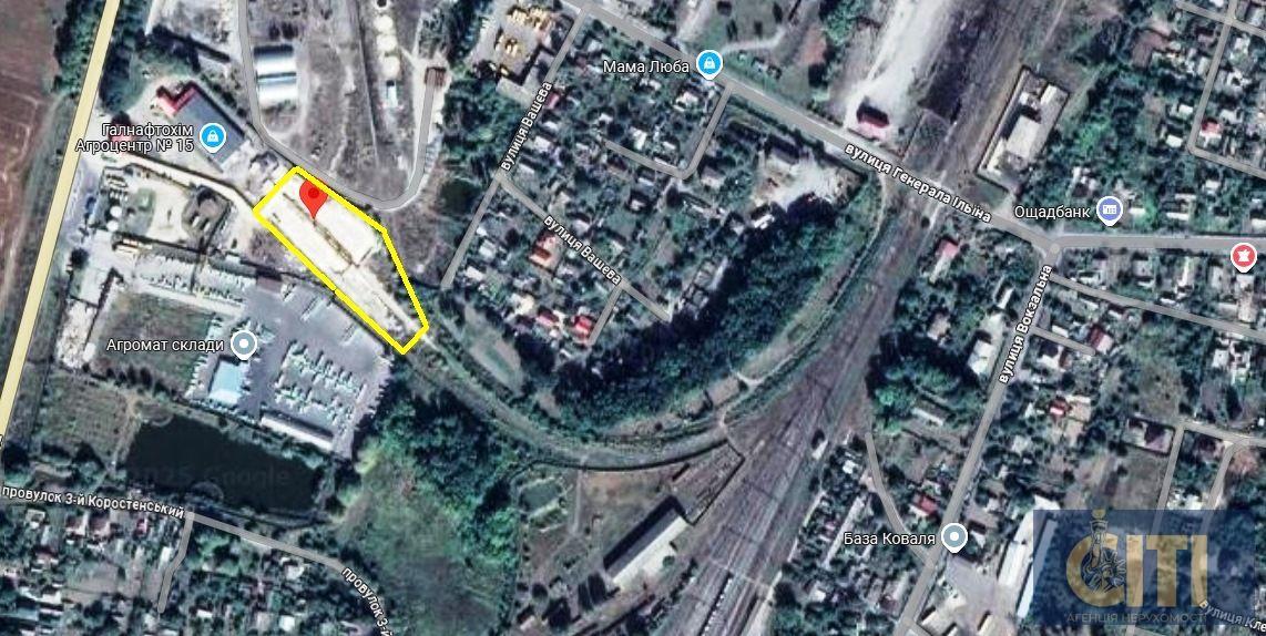 Оренда майданчика з бетонним покриттям та залізничними коліями в місті Звягель