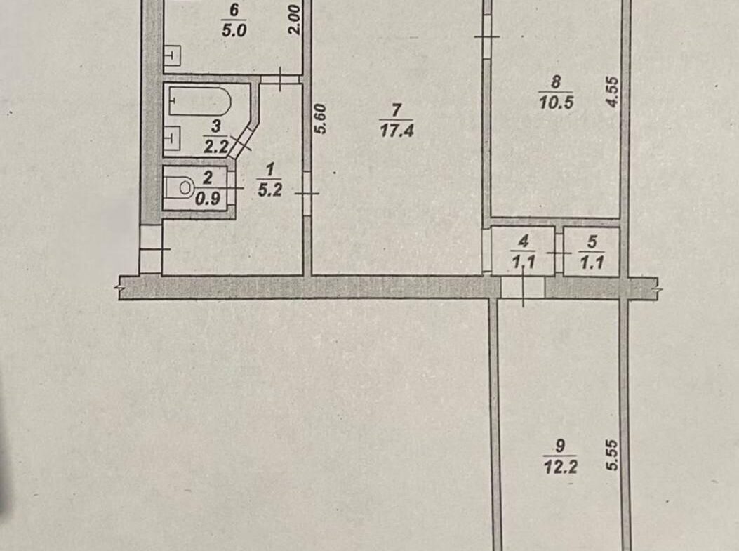 3-кімнатна квартира під комерційне використання – офіс, магазин або салон, 56 м²